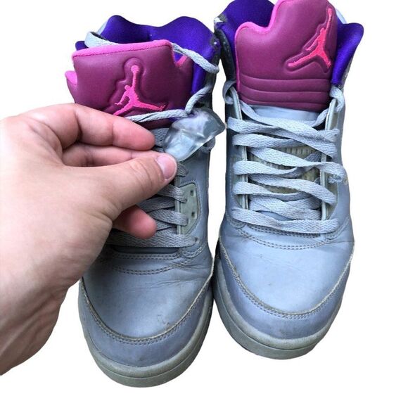 RARE 2013 Air Jordan 5 Retro Cement Grey Pink Size 7 - Picture 5 of 16